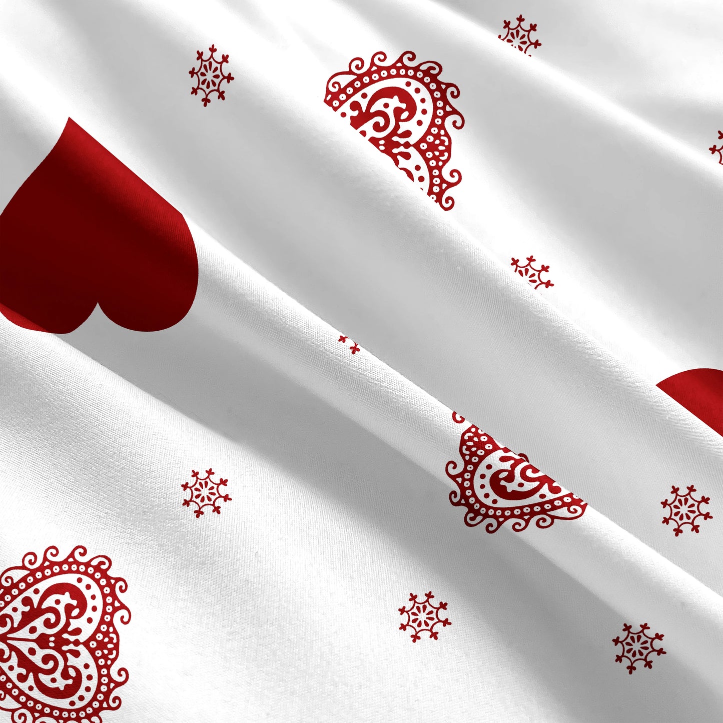 4pcs heart symbol brushed Fitted sheet+flat sheet+pillowcase set skin friendly breathable Queen Size Flat bed sheet Pillowcases