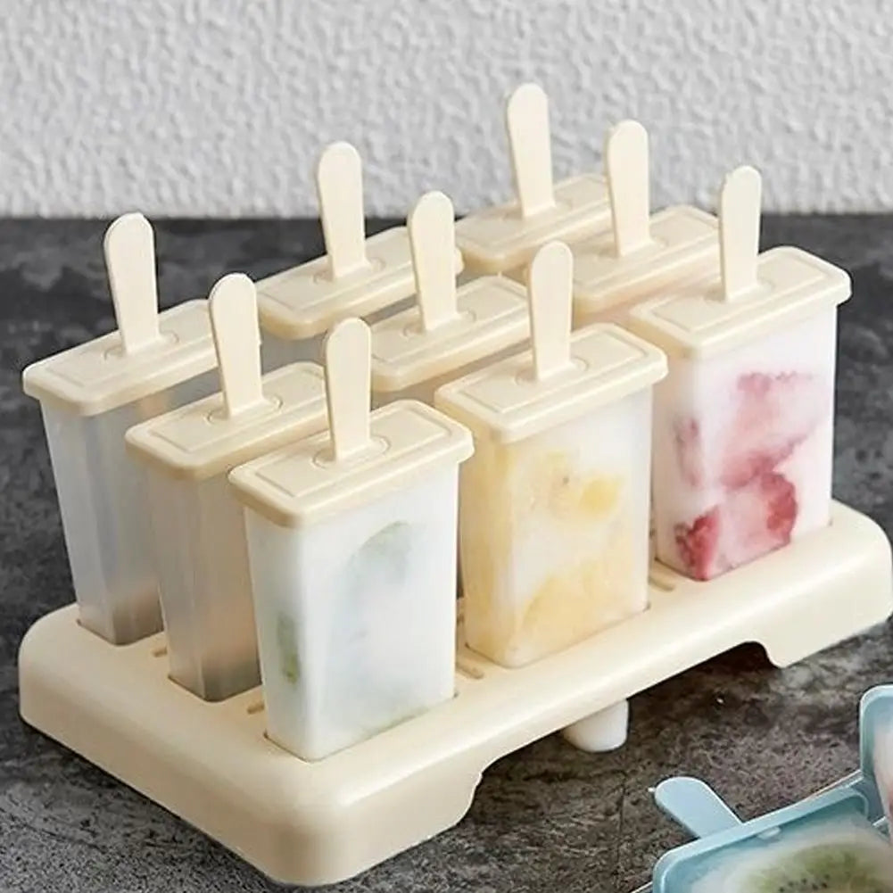 Ice Cream Popsicle Mold DIY Ice Cream Machine Homemade Ice Box with Plastic Stick Ice-lolly Mold Ice Cube Tray Kitchen Gadgets