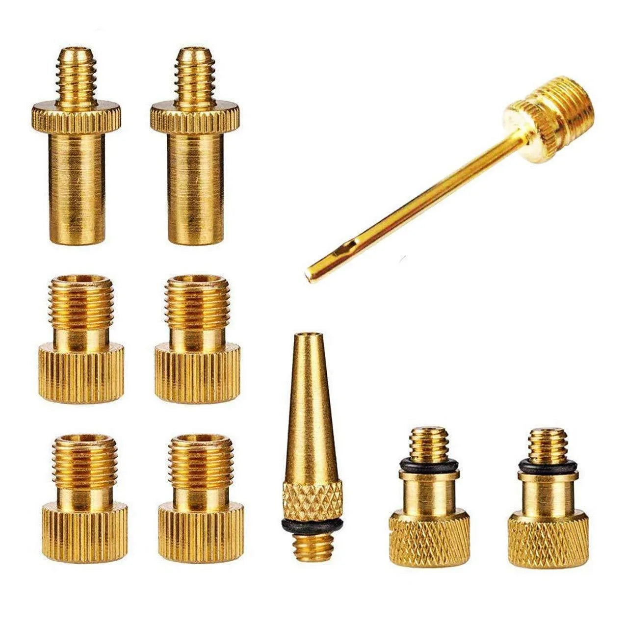 Copper Bicycle Valve Adapter Set Bike Tire Pump Adapter Kit Inflator Pump Accessory Valve adapter SV AV DV Bicycle valve