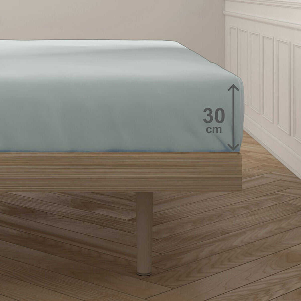 Fitted bottom sheet Happy Home Mix Colors Grey Double