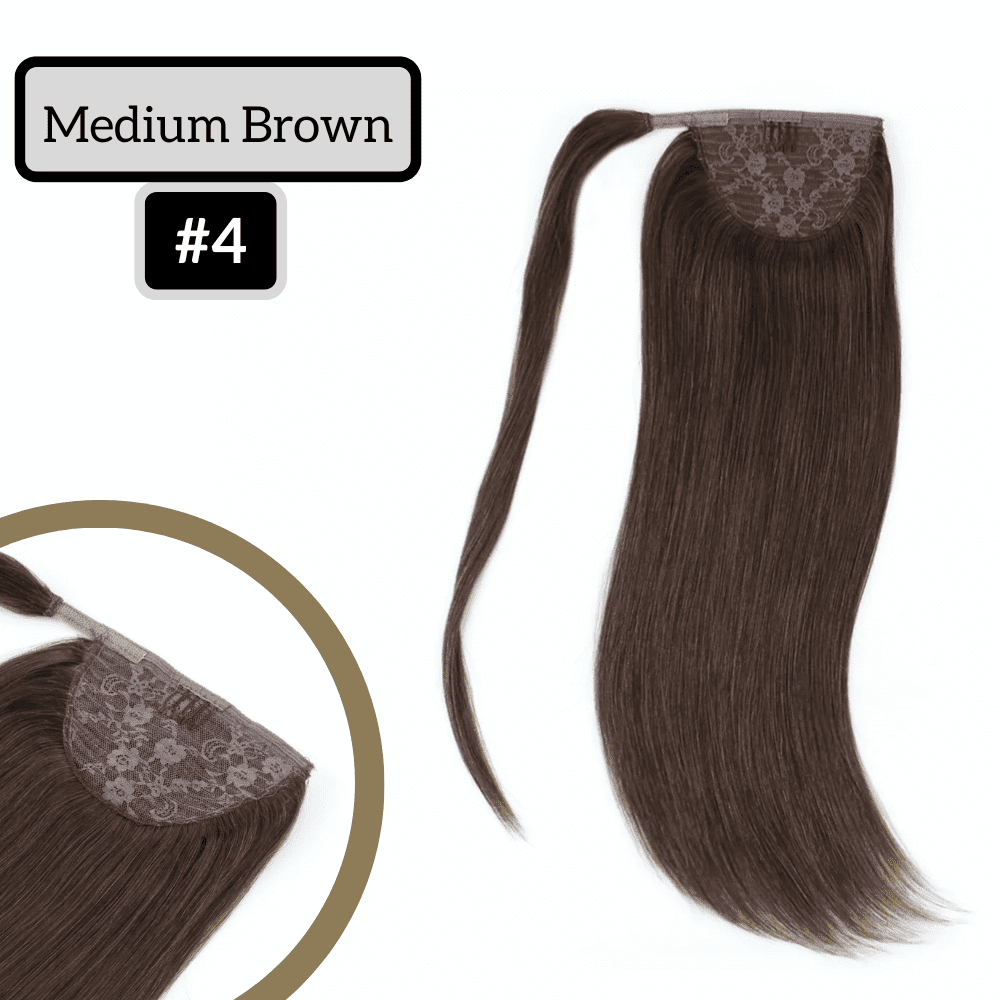 Ponytail Extension 16" Medium Brown #4