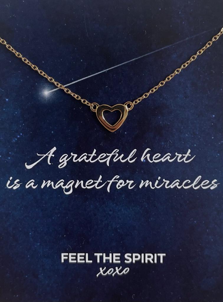 Ketting Open Hart Goudkleur Zilver XN001G