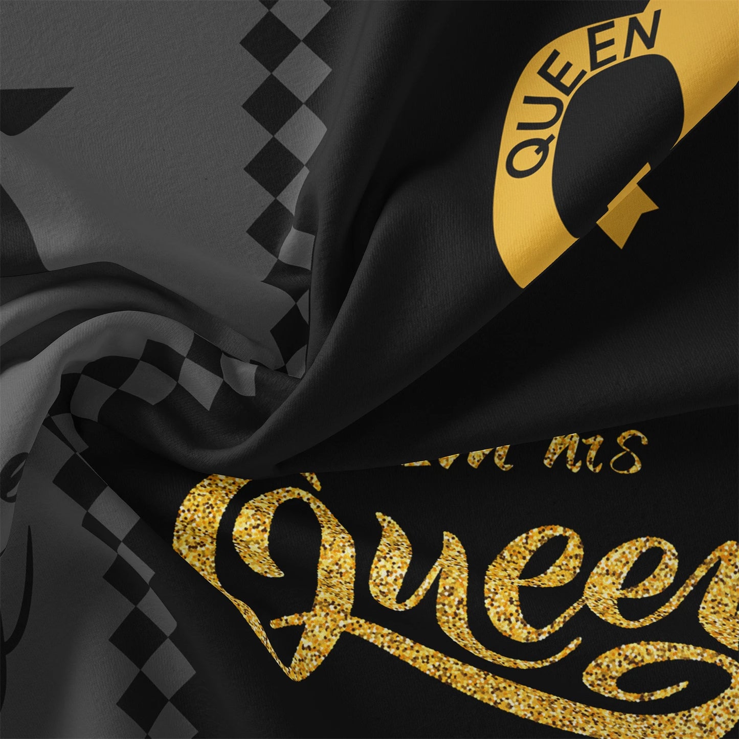 3pcs Fashionable Black Gray Queen & King Crown Printed Bedding Set Duvet Cover Soft Comfortable And Breathable, Bedroom, Hotel