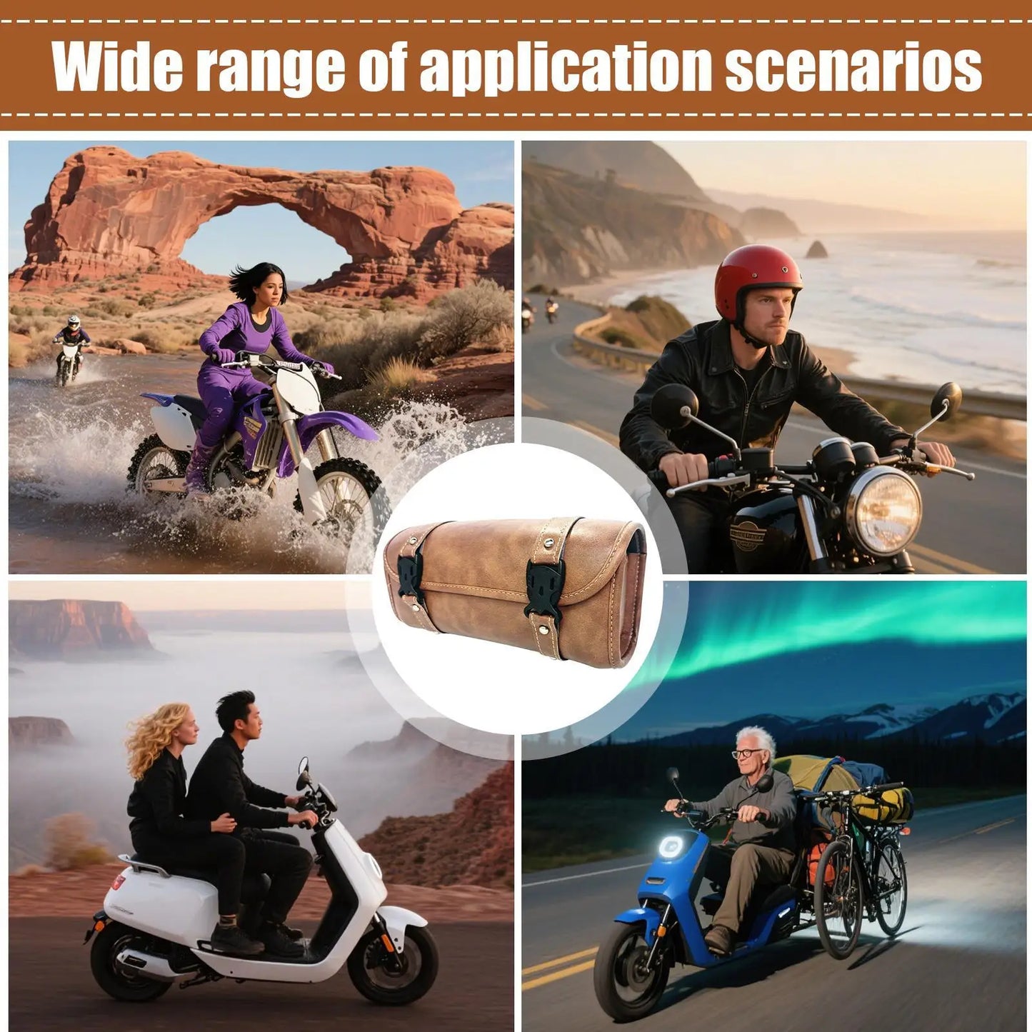 Motorcycle Tail Bag Motorcycle Storage Bag Saddle Pouch Storage Organizer Pouch For Tool Gear Men Women Cycling Accessories Bike