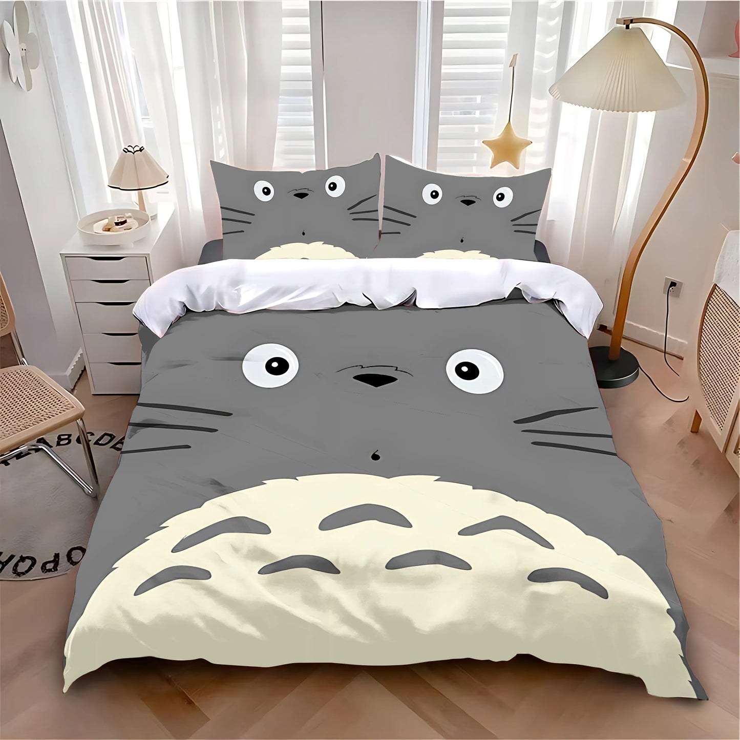 Duvet Cover Pillowcase Bedding Set Hot Anime Cute T-Totoroes Adult Boy Girl Bedroom Decoration Children Single Double Large Size
