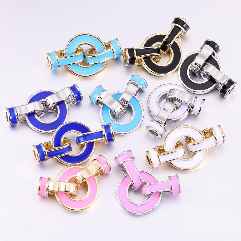 Juya18K Gold Silver Plated Decorative Connector Lock Fasteners Hooks Clasps For DIY Beadwork Beads Crystal Pearls Jewelry Making