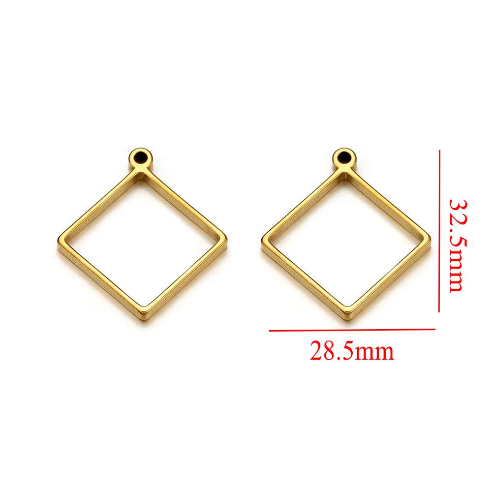 10pcs Stainless Steel Geometric Metal Connector Charms Frames Base DIY Making Epoxy Resin UV Crystal Molds for Jewelry Necklaces