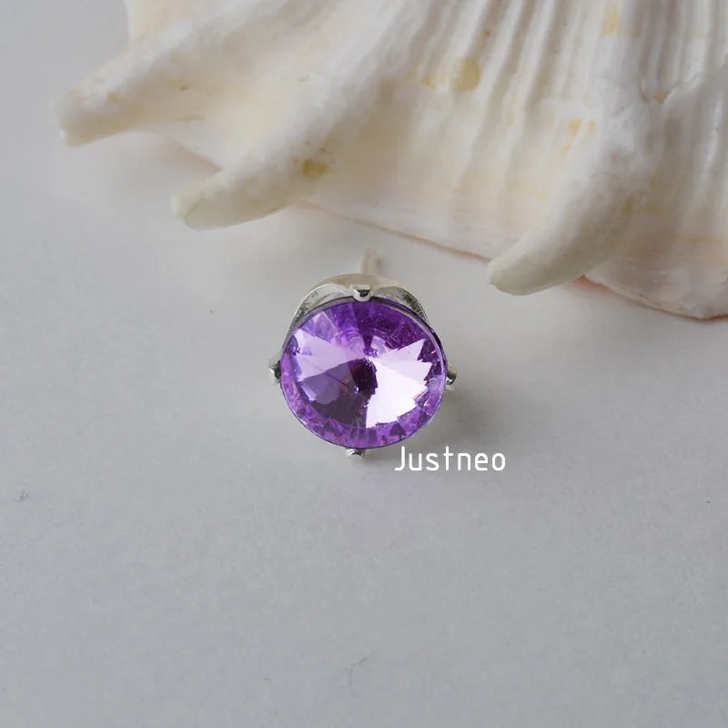 Solid 925 Sterling Silver Snaptite Stud Earring Post 4 Prongs Snap in Setting for Round Stones and Crystals ,1pair