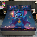 2/3pcs Disney Stitch Chef Fitted Sheet Set 100% Polyester Skin-Friendly & Breathable Bedding Comfortable Cute Soft