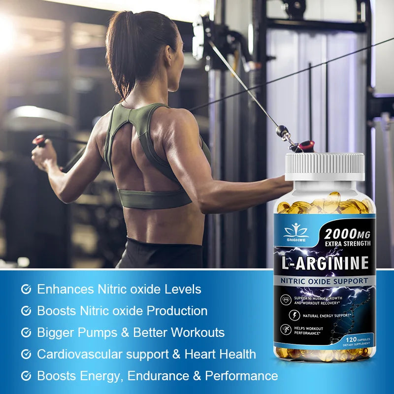 Men's L Arginine Capsules Nitric Oxide Supplement Endurance Performance for Workouts Muscle Growth Mercury for Adult