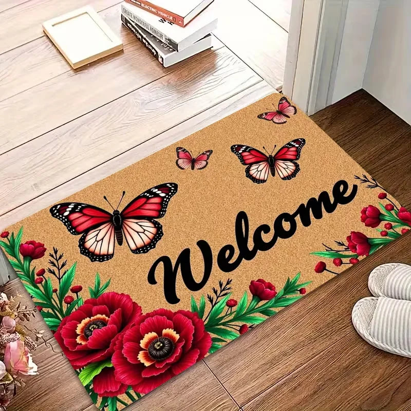 Butterfly Stuff Door Mat Outdoor Carpet Kitchen Non Slip Carpet Butterfly Patterned Door Mat Bathroom Mat Kitchen Decoration