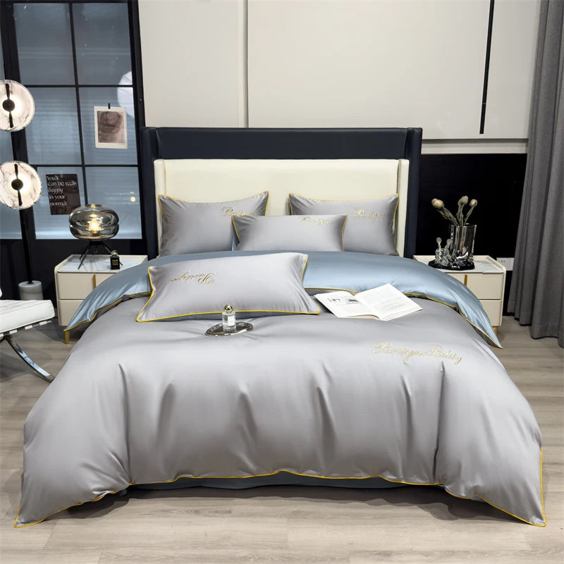 3pcs 100% Egyptian Cotton Duvet Cover Set 1pc Duvet Cover and 2pcs Pillowcases 150*200/200*230cm Single/double Queen King Size