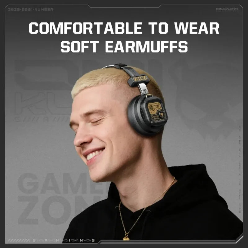 Onikuma Bluetooth Headphones Over Ear Hifi Stereo Music Headset Professional True Sports with Earphones TF/AUX Music Player