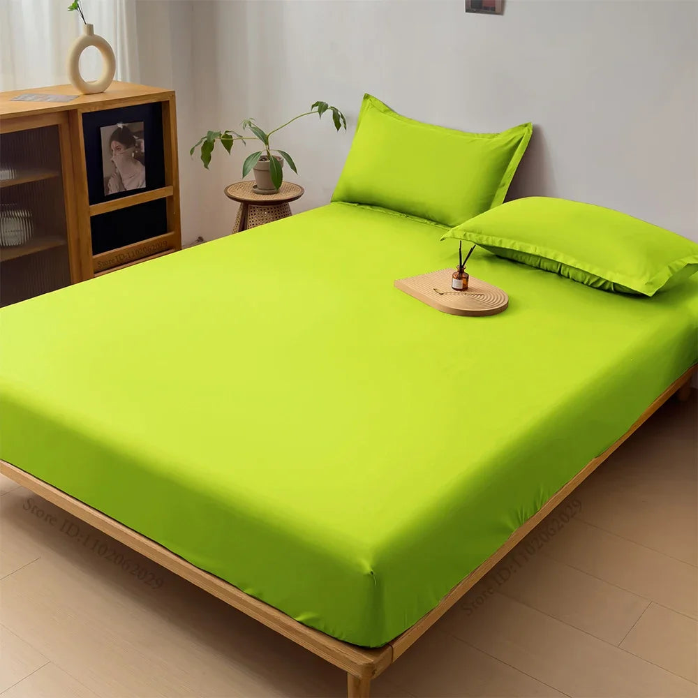 Waterproof Mattress Cover Bed Fitted Sheet Throw Mattress Bedspread Protector Pads Single/Double/King/Queen Full Size Gray/White