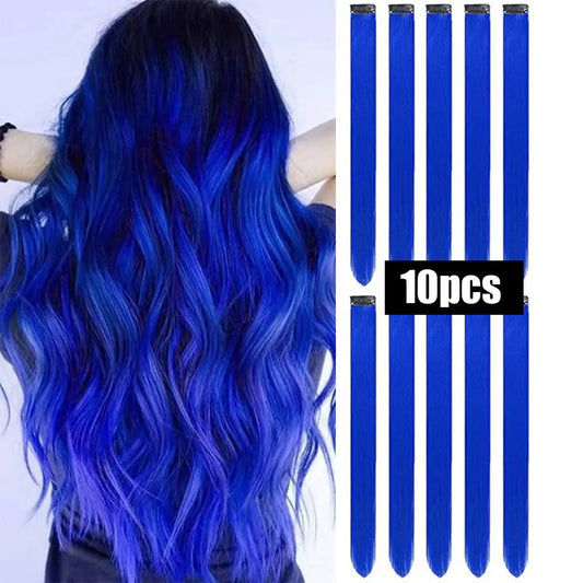 10 PCS Colored Hair Extensions Clips