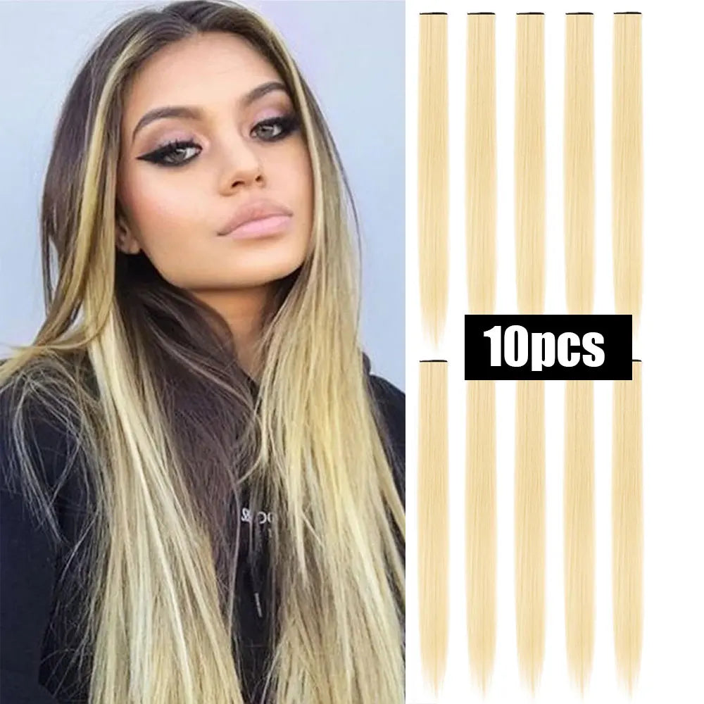 10 PCS Colored Hair Extensions Clips
