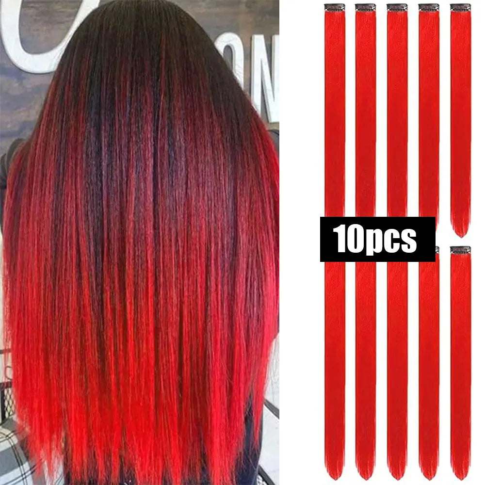 10 PCS Colored Hair Extensions Clips