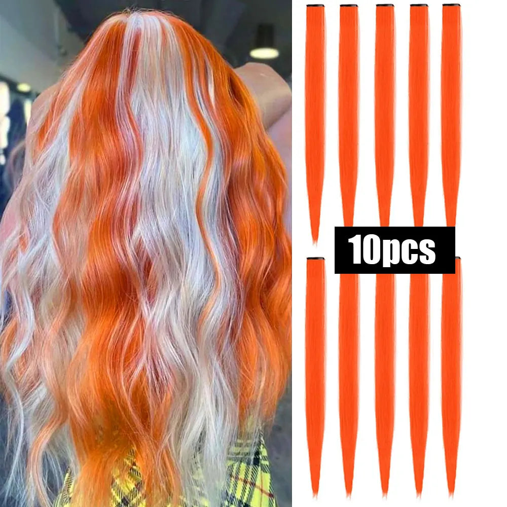 10 PCS Colored Hair Extensions Clips