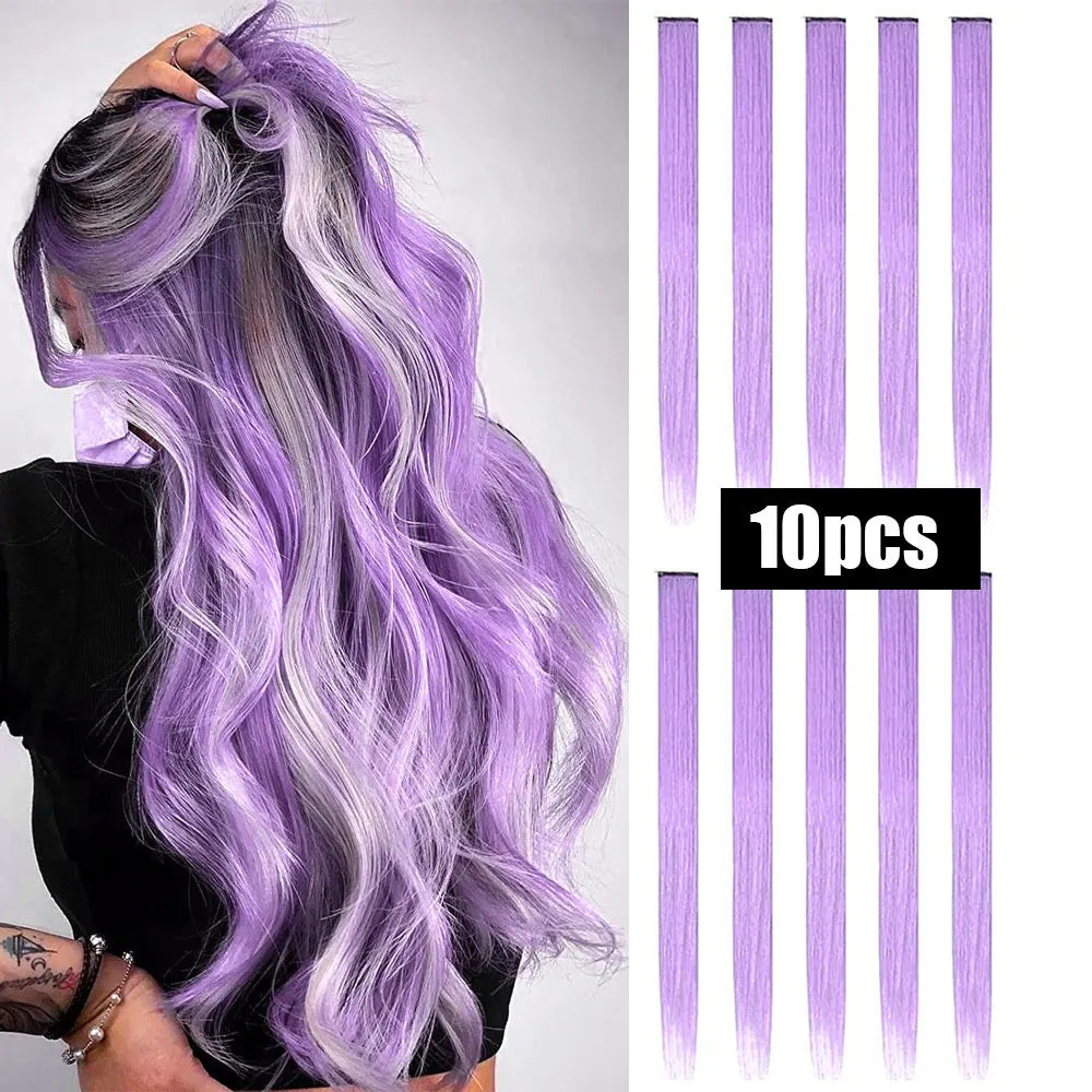 10 PCS Colored Hair Extensions Clips