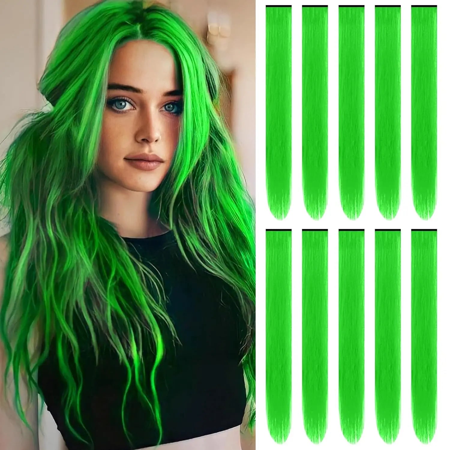 10 PCS Colored Hair Extensions Clips