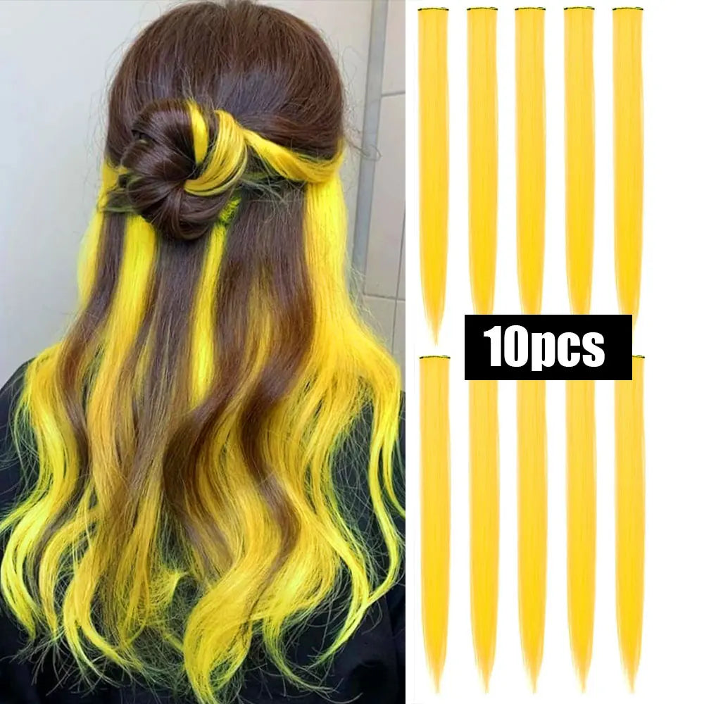10 PCS Colored Hair Extensions Clips
