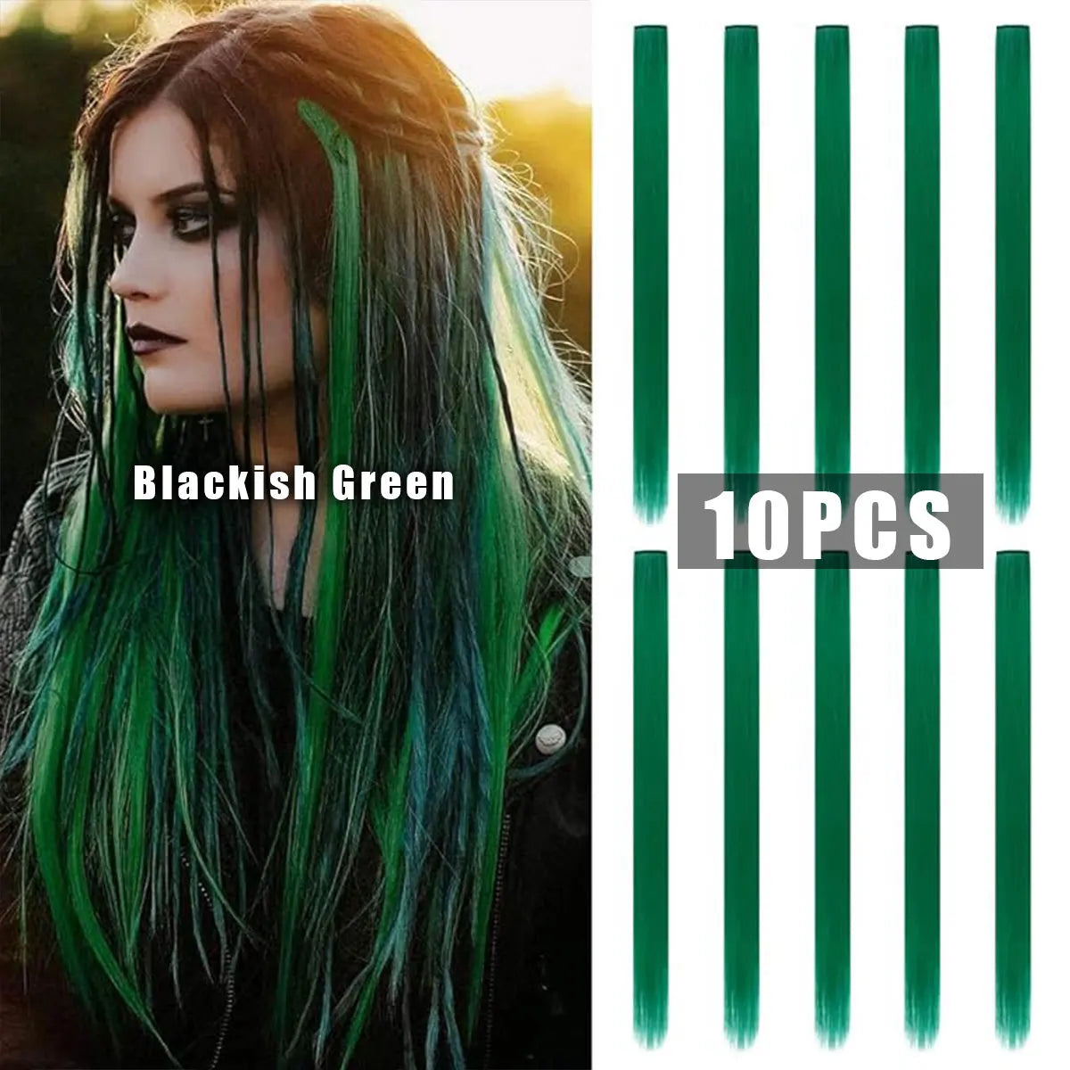 10 PCS Colored Hair Extensions Clips
