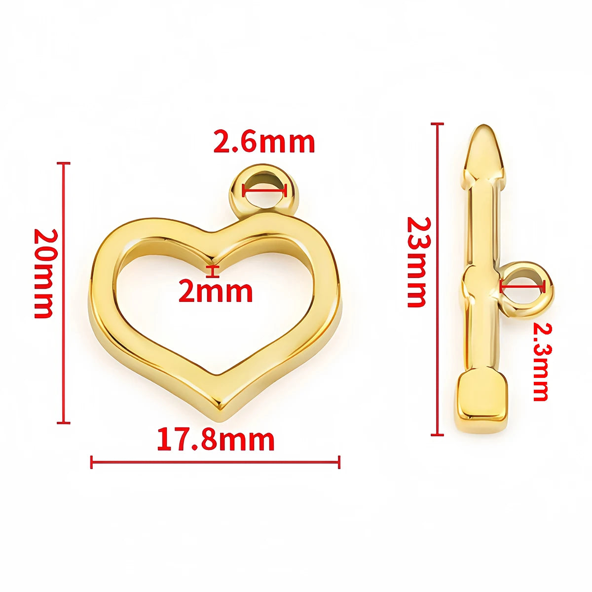 2 Sets Stainless Steel OT Clasp Heart Toggle Clasps Buckle Connector for Necklaces Bracelets Hook DIY Jewelry Making Accessories