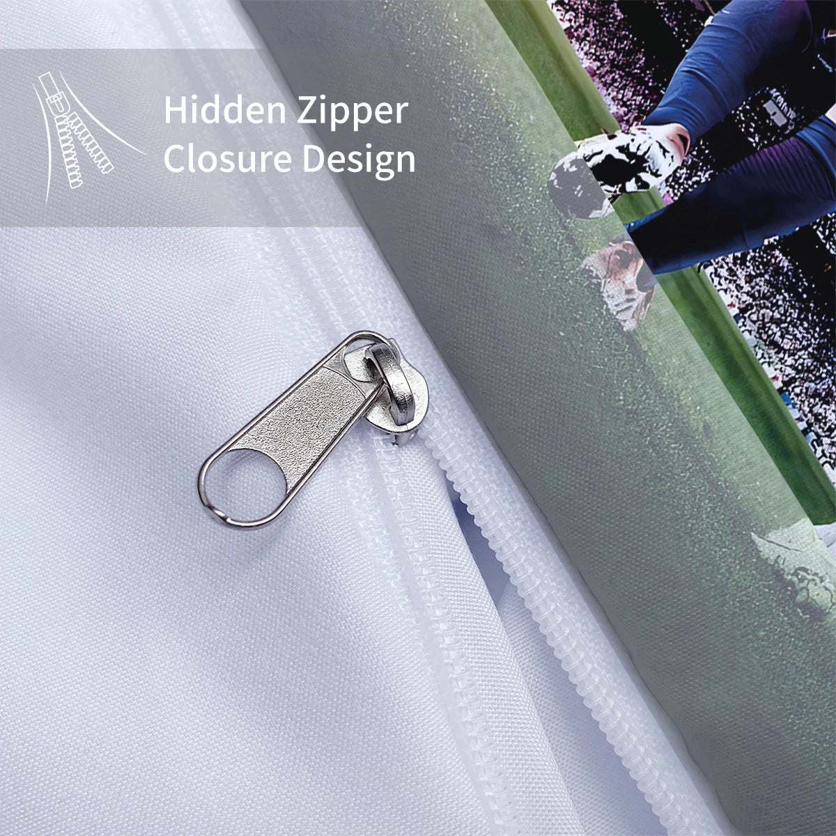 3-Piece Love Football Star Pattern Printed Set (1 duvet cover+2 pillowcases, no core) Soft and Comfortable Bedding Set