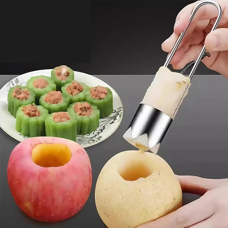 Stainless Steel Fruit Core Remover Apple Pear Bell Peppers Pitter Extractor Tool Versatile Vegetable Core Puller Kitchen Gadgets