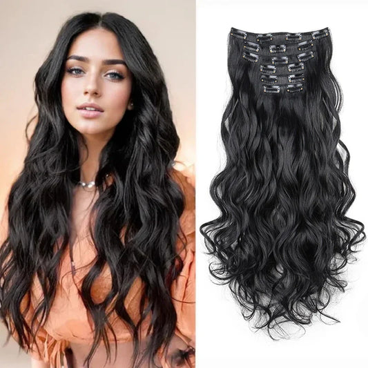 16 Clips 24 Inch Curly Hair Extensions