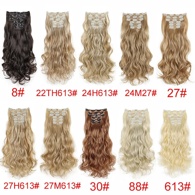16 Clips 24 Inch Curly Hair Extensions