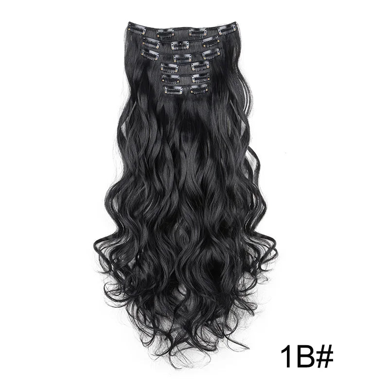 16 Clips 24 Inch Curly Hair Extensions