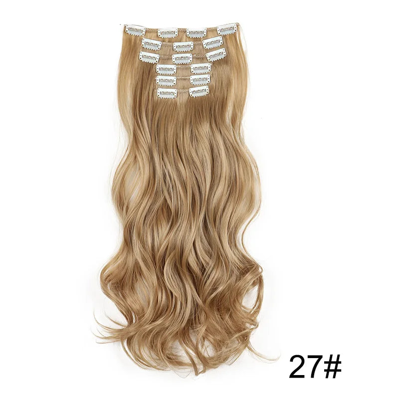 16 Clips 24 Inch Curly Hair Extensions