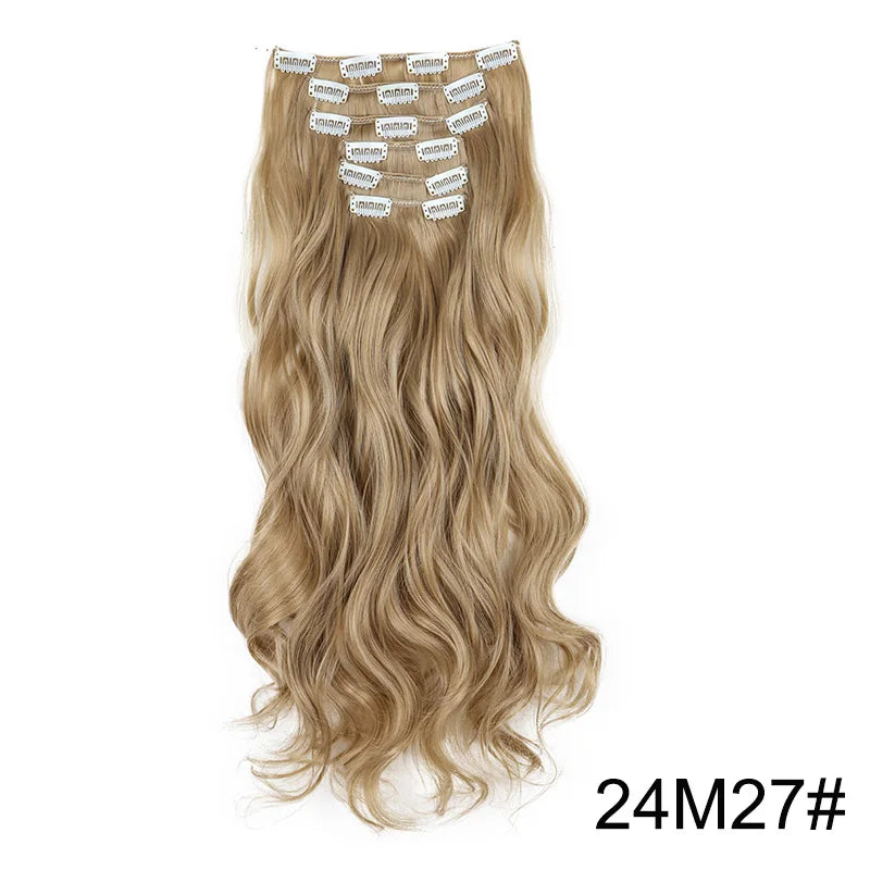 16 Clips 24 Inch Curly Hair Extensions
