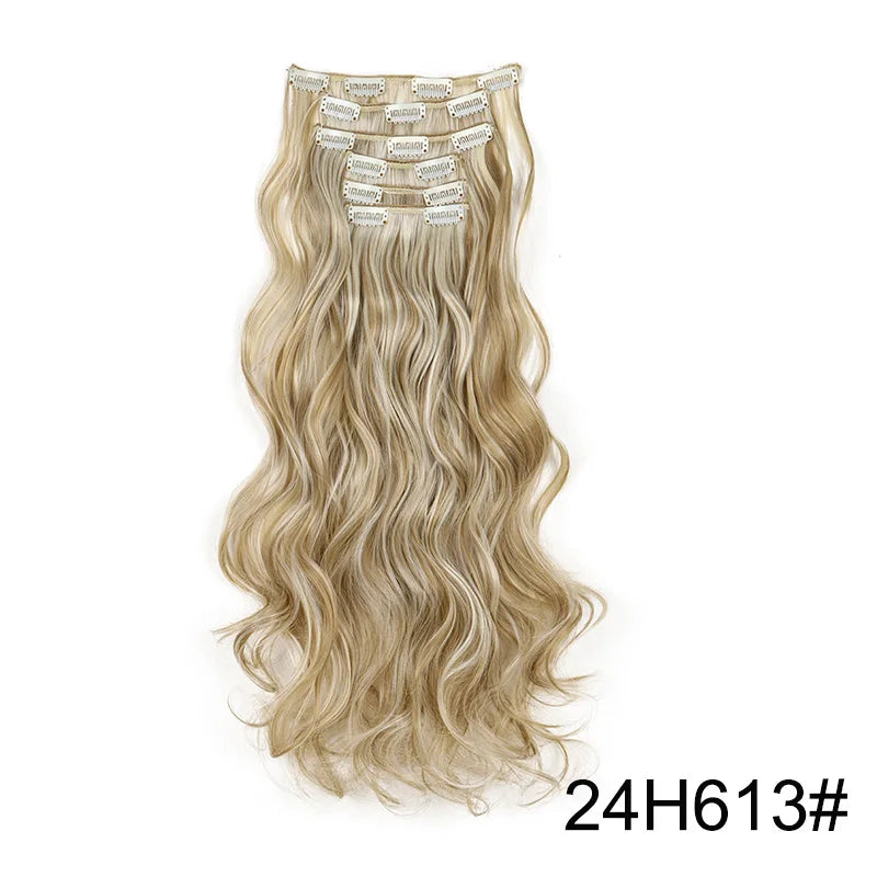 16 Clips 24 Inch Curly Hair Extensions
