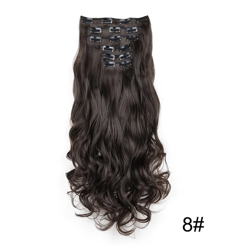 16 Clips 24 Inch Curly Hair Extensions