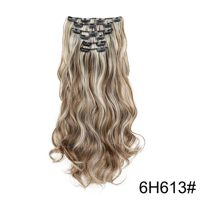 16 Clips 24 Inch Curly Hair Extensions