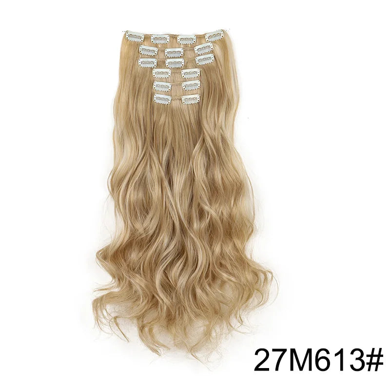 16 Clips 24 Inch Curly Hair Extensions