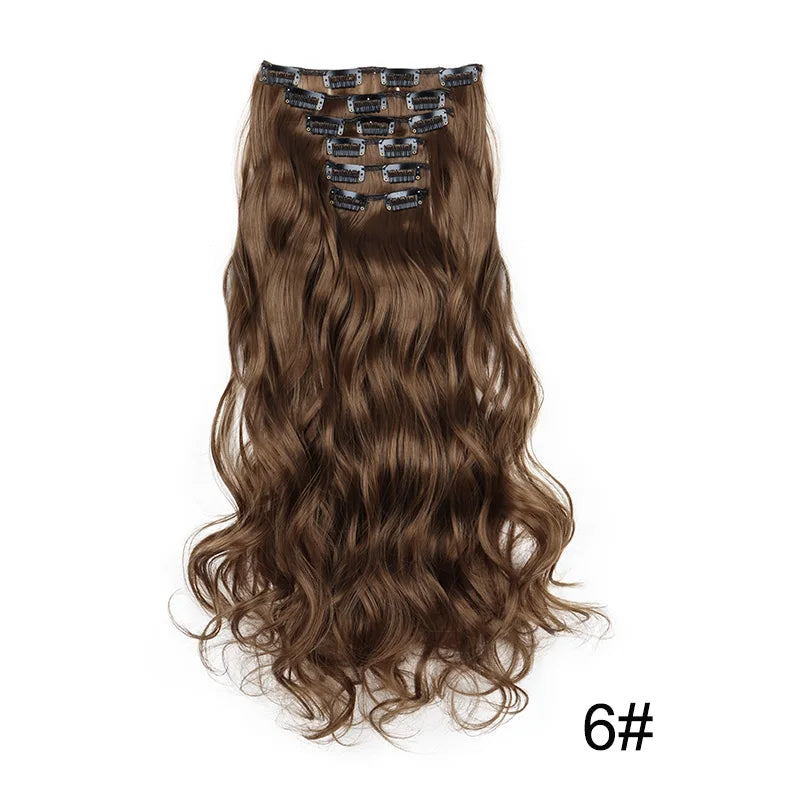 16 Clips 24 Inch Curly Hair Extensions