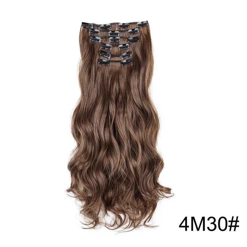 16 Clips 24 Inch Curly Hair Extensions