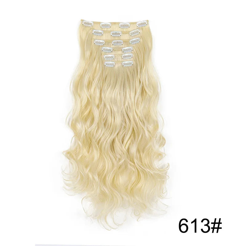 16 Clips 24 Inch Curly Hair Extensions