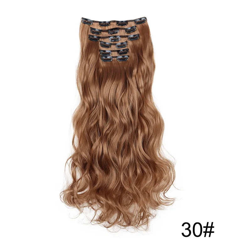 16 Clips 24 Inch Curly Hair Extensions