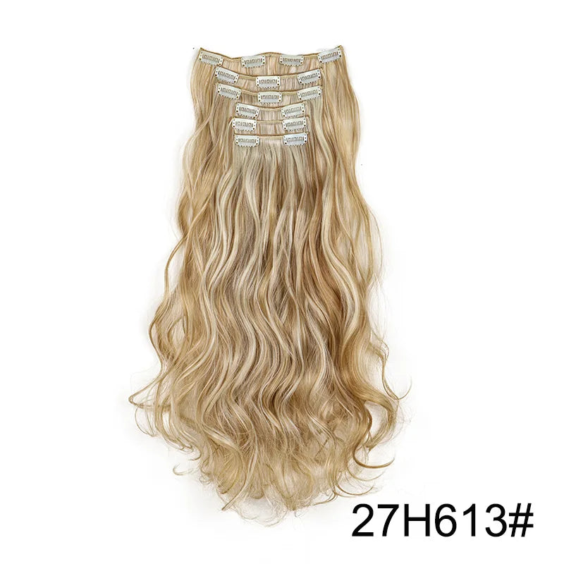 16 Clips 24 Inch Curly Hair Extensions