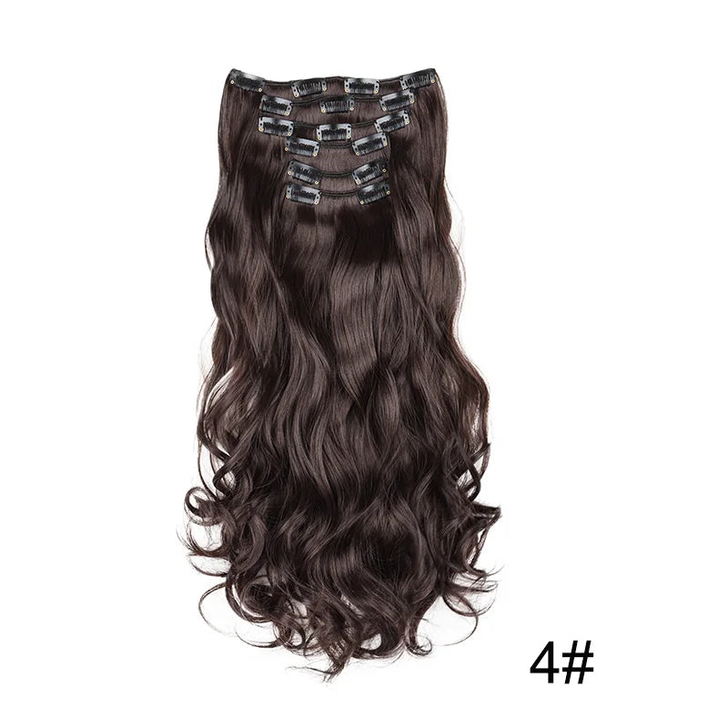 16 Clips 24 Inch Curly Hair Extensions