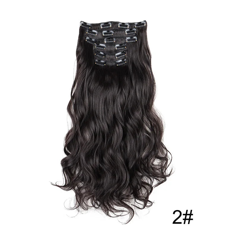16 Clips 24 Inch Curly Hair Extensions