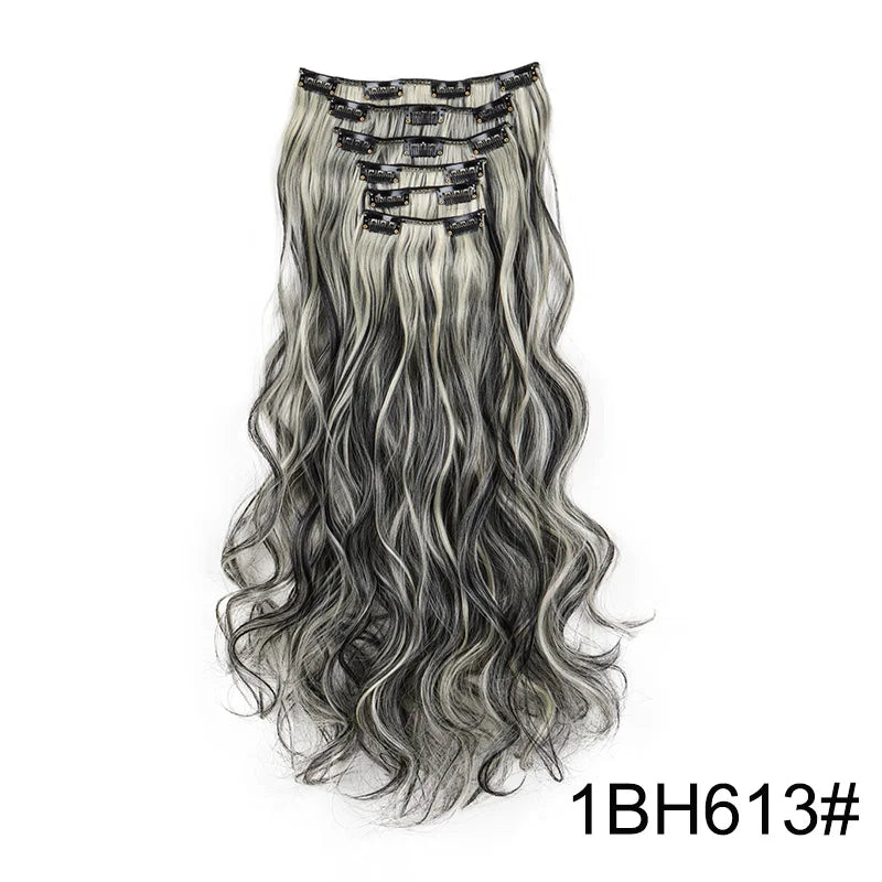 16 Clips 24 Inch Curly Hair Extensions