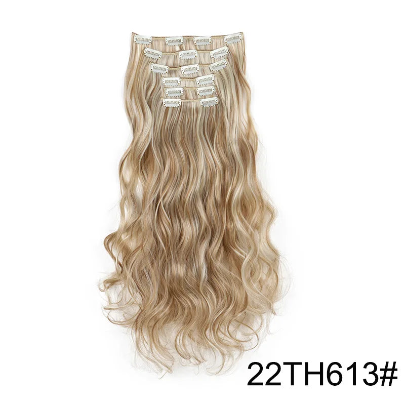 16 Clips 24 Inch Curly Hair Extensions