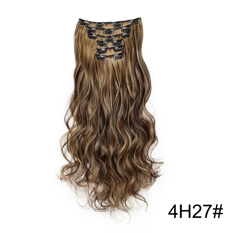 16 Clips 24 Inch Curly Hair Extensions