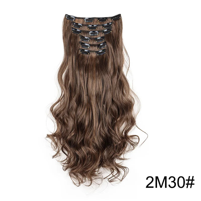16 Clips 24 Inch Curly Hair Extensions