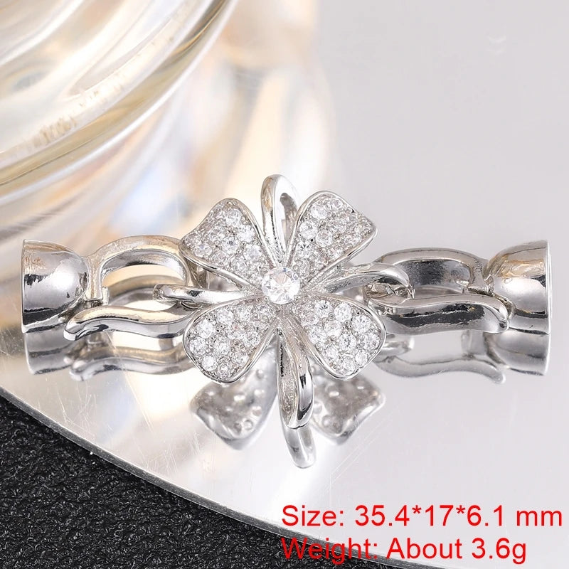 Juya 18K Gold Plated Decorative Connector Fastener Clasps Accessories For DIY Women Needlework Beads Gems Pearls Jewelry Making